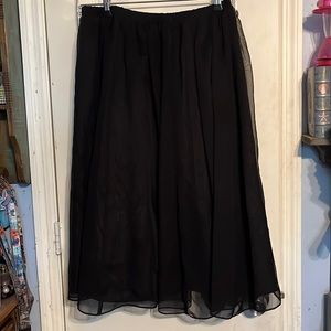 Bedford Fair sheer black lined skirt, size 12. LIKE NEW